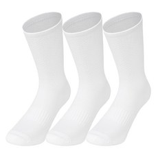 Actifit 高級無縫運動中筒襪3雙組, 1套, 白色, 白色, 白色