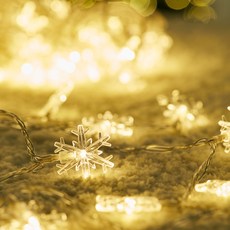 蜈蚣雪花LED燈串 96燈, 雪花暖白光, 12.6m, 1個
