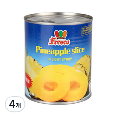 Fresco 파인애플 슬라이스 통조림, 830g, 4개