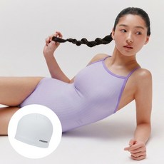 renoma SWIM 兩穿連身泳衣 + 成人基本款PU泳帽 RN-LS2G51C