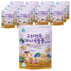 홈앤키즈 구워만든 미니 곡물롤, 블루베리맛, 80g, 15개