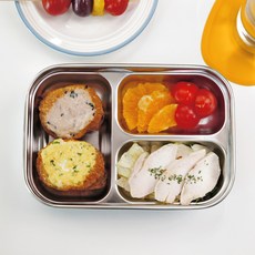 incoc 瘦身不鏽鋼3格餐盤, 單一顏色, 1個