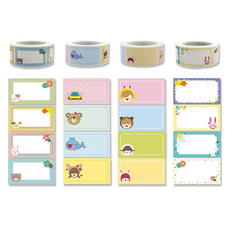 Inp 便條紙捲方形貼紙 2.5 x 4.5 cm 250p x 4款組合, 1套