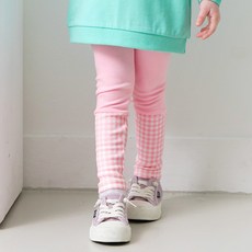 월튼키즈 여아용 체크블럭 레깅스