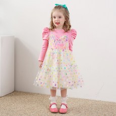 WALTONKIDS 女童彩色圓點紗裙洋裝