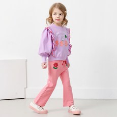 MARI N MORI 女童花朵口袋喇叭褲