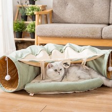 멍지 고양이 놀이터 숨숨터널 하우스, 1개, 프레쉬 그린