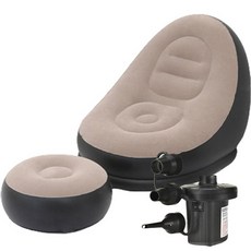 ARYKO 舒適充氣沙發 + 腳凳 + 打氣筒組合, 1套, 棕色