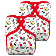 THiRSTiES 壓扣成長型口袋式布尿布 SANRIO聯名款, Hello Kitty My Friends, 2件