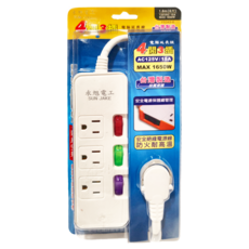 SUN JAKE 永旭電工 SJ實際3P 4開3插延長線 YS343-6 1.8m 台灣製造 品質保證, 1條