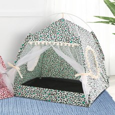 I Love Pet 四季可折疊球球帳篷, 綠色豹紋