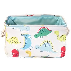 Korideer可莉鹿 北歐風可折疊置物籃 - 恐龍-滿版恐龍, 40 x 22 x 28cm, 1個