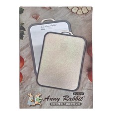 Anny Rabbit 安妮兔雙面不鏽鋼麥桿砧板, 304不鏽鋼, 聚丙烯(PP)+小麥秸稈/TPR橡膠, 含提把38.5 不含提把36.1 x 26.3 x 1.5cm, 不鏽鋼麥桿, 1盒