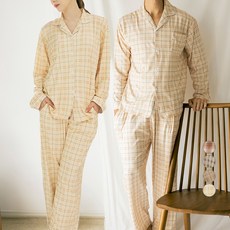 TERAWOOD 男女通用情侶Honey蜜桃絨睡衣上下裝2件組
