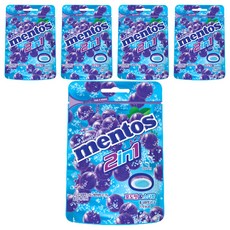 mentos 曼陀珠 2in1曼陀珠 汽水&葡萄口味, 45g, 5包