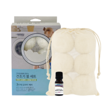 NAMU 烘衣機羊毛球 6入 + 法國薰衣草香氛組, 白色(球), 1套