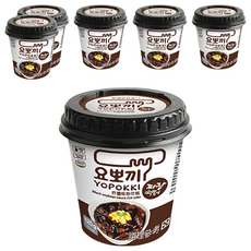 YOPOKKI 炸醬味炒年糕杯, 韓國原裝進口, 辣炒年糕即食杯, 微波加熱即可食用, 正宗韓國味, 120g, 6個