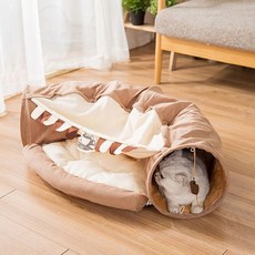 멍지 고양이 놀이터 숨숨터널 하우스, 1개, 반다이크 브라운
