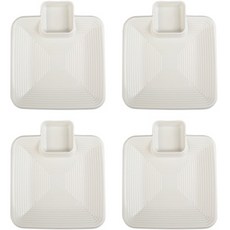 PUKO 雙格方形餐盤, 白色, 4入