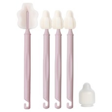 하이비 젖병 젖꼭지 세척솔 5종 세트, 1세트, 인디핑크
