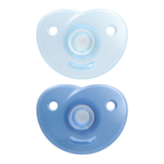 PHILIPS 飛利浦 AVENT 新安怡 愛心型安撫奶嘴2入組, 0~6個月, 藍色款, 1組