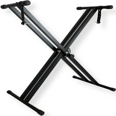 數位鋼琴X型雙管支架, 黑色