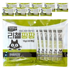 테비토퍼 리첼팡팡 고양이 간식, 연어 + 치킨 혼합맛, 200g, 10개
