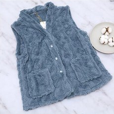 GLAM GONGGAM 女款蓬鬆柔軟睡眠毛絨背心 冬季睡衣背心