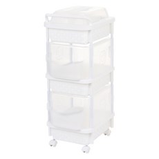 Living Smile 微笑 口袋系列尿布收納架三層一般型, 33 x 47 x 87cm, 白色, 1組