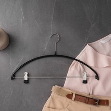 MAWA 經濟型防滑圓夾衣架 40PK, 黑色的, 1個