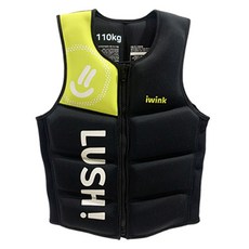 아이윙크 네오프렌 성인 구명조끼, 블랙+옐로+화이트