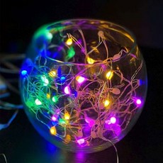 MODACore 摩達客 50燈LED大頭銅線燈串 USB電池盒兩用充電 浪漫星星燈聖誕燈串 附遙控器 彩色光, 1件