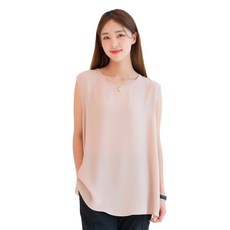CARET 女款雪紡無袖襯衫 - 柔軟舒適, 時尚百搭, 均碼, 淺褐色