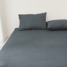 더자리 크리미 에어워싱 내가 찾던 스프레드겸 패드+베개세트, 차콜크림