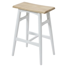 原木吧台椅, 白色, 1個