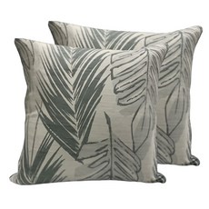 J&N 亞弗花藝緹花抱枕 Set 2 100%聚酯纖維枕套 填充棉 可水洗, 綠色