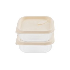 sillymann Harmony鉑金矽膠正方形保鮮盒 WSK7242 乳白色 240ml, 2個, 單品