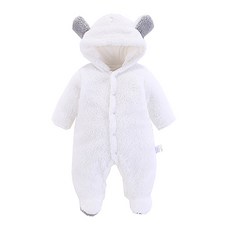 Mom's care 毛絨動物耳朵連帽連身衣