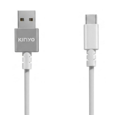 Kinyo USB-A-Type-C 溫度斷電保護充電傳輸線, 1.2m, 白色, 1條
