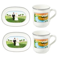 빌레로이앤보흐 디자인나이프 피클접시2p + 머크컵2p, 혼합색상, 1세트