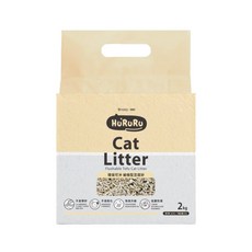 T-FENCE 防御工事 Hu'RuRu 天然細條型豆腐砂 環保可沖, 2kg, 1袋, 無香型