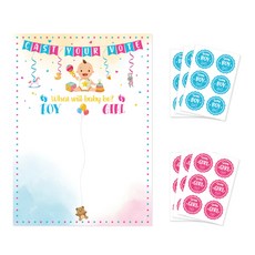 性別投票海報，含點膠及男女寶寶投票貼紙, 58 x 42cm, 白色baby