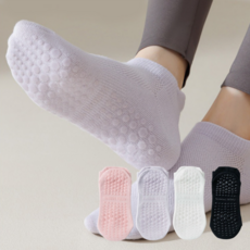 Oliolmang 防滑女性瑜珈皮拉提斯襪 4雙組