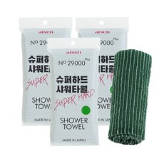aisen 29000 PLUS 超硬沐浴巾, 綠色, 1入, 3個