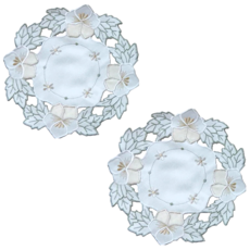 J&N 芙蓉現代古典桌巾, 20R cm, 白色, 2個