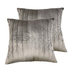 J&N 艾妮珩 縫鋪綿短毛絨抱枕 灰色 (2入/1組) 台灣產