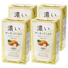 筑波乳業 杏仁飲 香濃烘烤風味 無糖, 4個, 1L