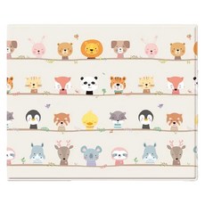 Mang Mang 小鹿蔓蔓 兒童PVC遊戲地墊 S 動物好朋友, 無毒環保材質，雙面設計, 動物好朋友 米色