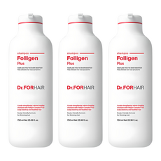 Dr.FORHAIR Folligen Plus 頭皮護理健髮洗髮精, 750ml, 3瓶