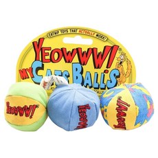 YEOWWW CATNIP 瘋狂貓 貓草玩具 Set 3個 100%天然有機, 貓球, 1組